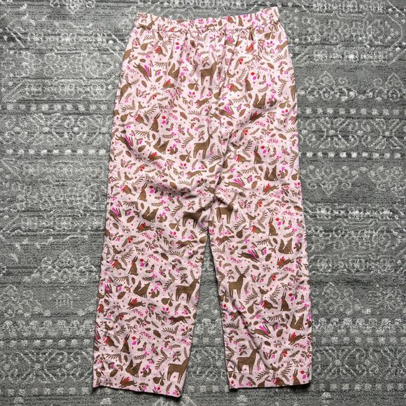 Boden Flannel Pajama Pants Medium Holiday Christmas Pink Deer Rabbits Winter - Picture 9 of 9